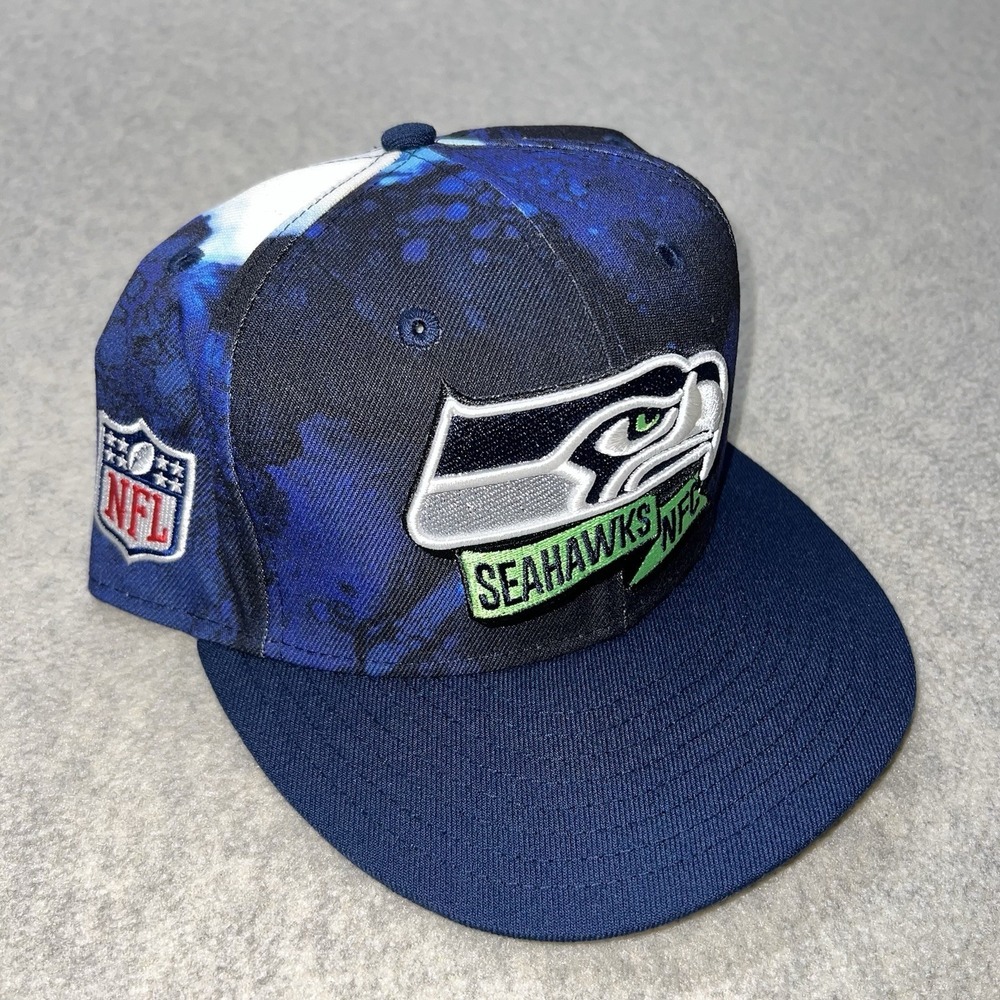 New Era Seattle Seahawks 9FIFTY Snapback Hat Blue Abstract NFL Football Cap OSFM